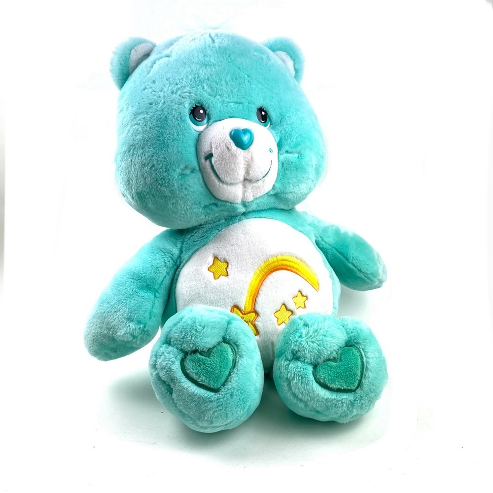 RARE 26in Care Bear Teal Wish Bear Collectors Toy